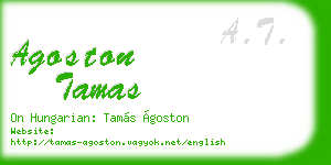 agoston tamas business card
